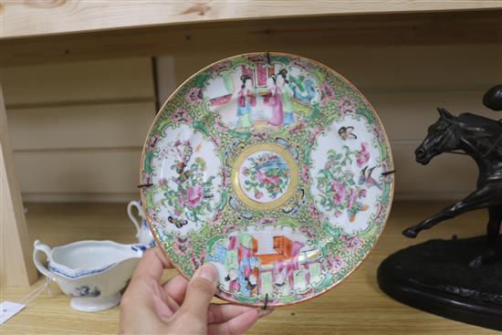 A Cantonese famille rose vase and a dish (2)